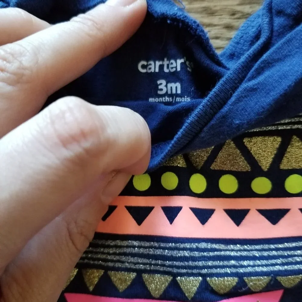 *3 for $20*Carter's navy pink heart matching set 3M
